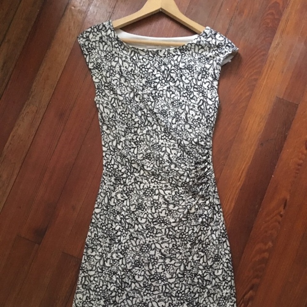 Loft Floral Print Stretchy Sheath Dress